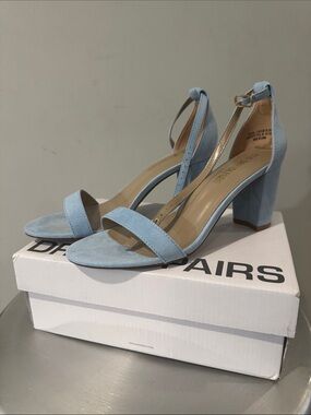 Chunks Sky Blue Suede Block Heel Sandals